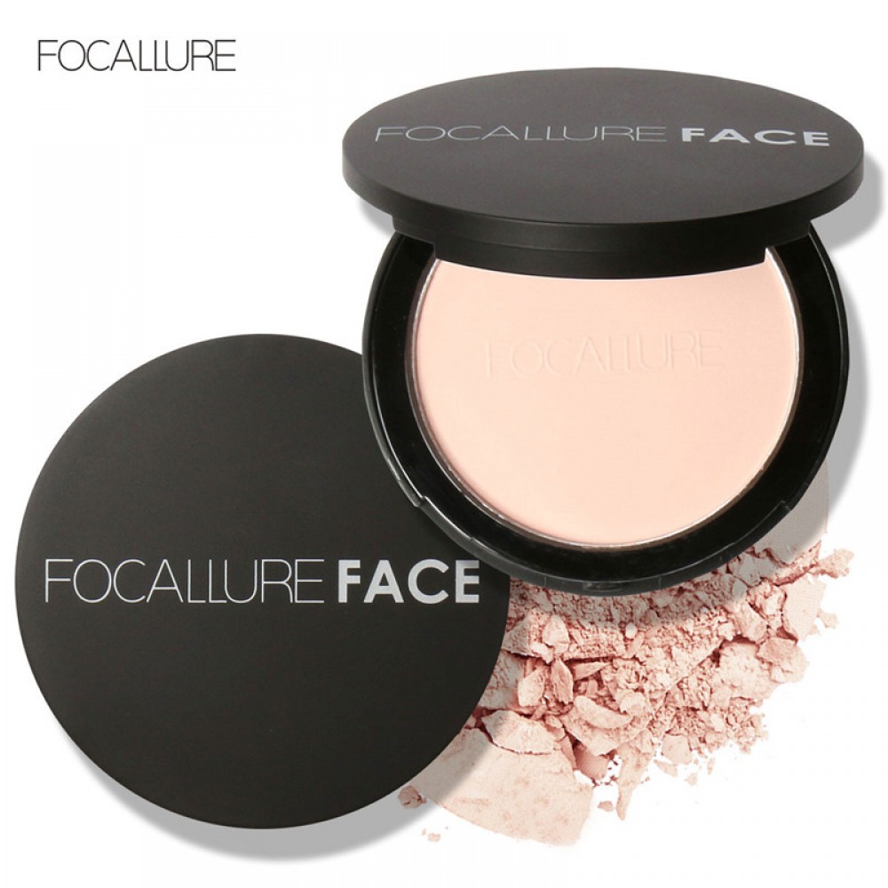 FOCALLURE Mineral Face Pressed Powder Oil Control Natural Foundation Powder 9 Colors Smooth Finish Concealer Setting Powder