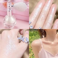 Fashion Highlighter Powder Spray High Gloss Glitter Powder Spray Shimmer Sparkle Powder Makeup for Face Body Highlight Makeup