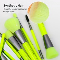 Docolor Neon 10pcs Makeup Brushes Set Face Foundation Powder Eye Shadow Eyebrow Kabuki Blending Brush Beauty Cosmetic Tools