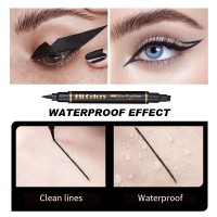 2 In1 Black Eyeliner Waterproof Korean Cosmetics Makeup for Women Liquid Eyeliner Pencil with Triangle Stamp Women&#39;s Cosmetics