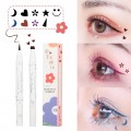 Double-head Waterproof Liquid Eyeliner Quick Drying Non-blooming Color Stamp Liner Pen 2 In 1 Long Lasting Eye Makeup Cosmetics