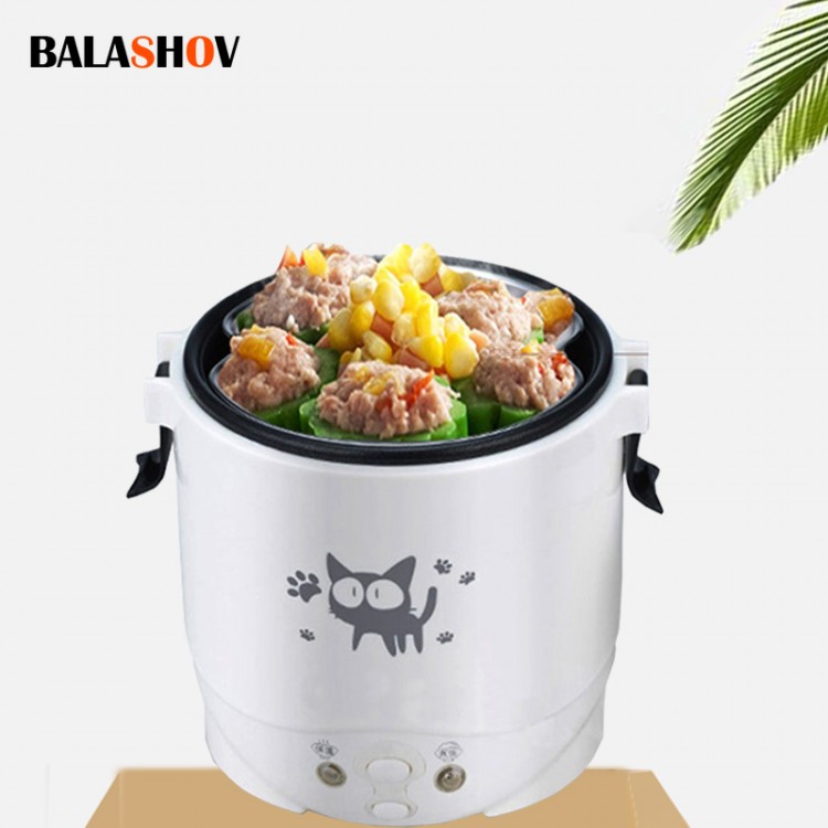 Electric Mini Rice Cooker MultiCooker Portable Rice Cooker Household 220V for Car 12V Truck 24V Cooking Machine Lunch Box Warmer