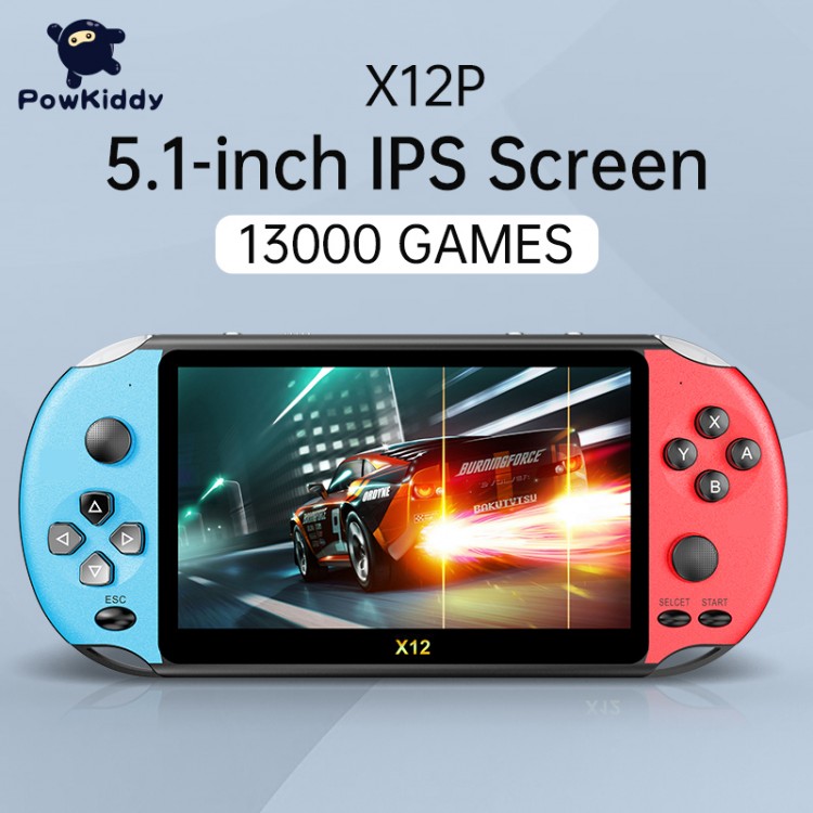 POWKIDDY New X7 X12 Pro X12Plus Retro Handheld Video Game Console Built-in 13000+Classic Games 4.3/5.1inch Portable Game Players