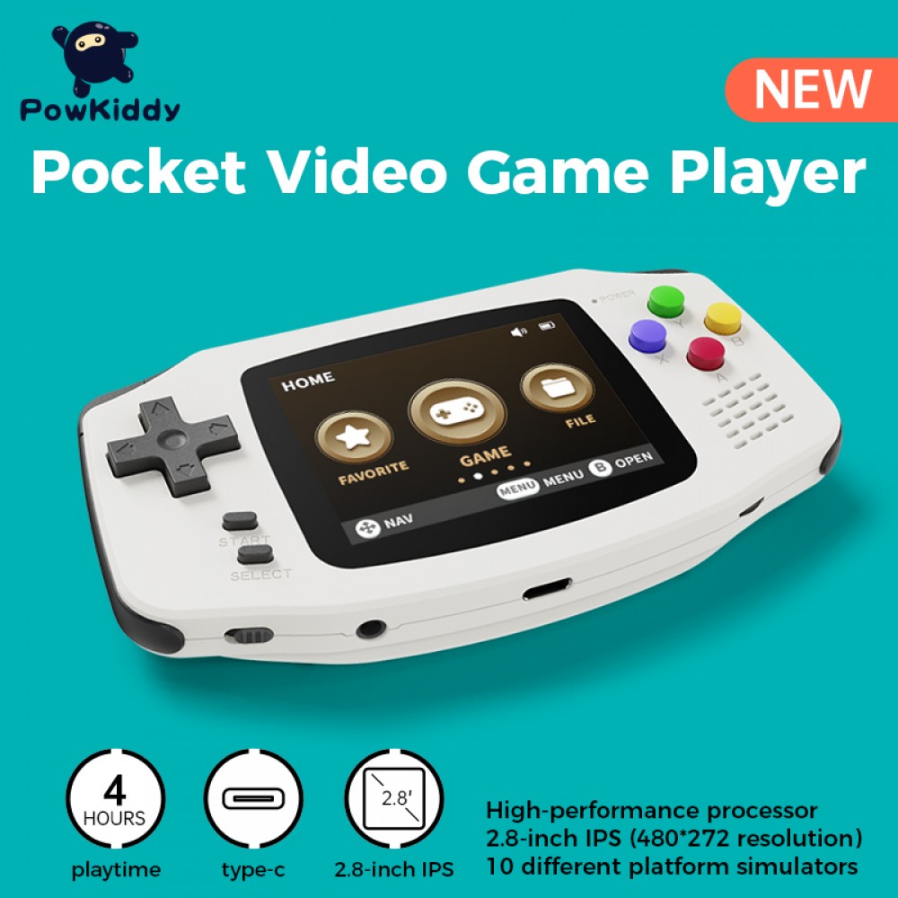 New POWKIDDY A30 Handheld Game Console 2.8 inch IPS HD Screen 32G Built-in 4000 Games Portable Game Console Children’s Gift