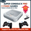 Super Console X Pro Retro Video Game Consoles with 117000 Classic Game for PSP/PS1/DC/N64 TV Box Wifi 4K HD Portable Game Player