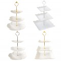 4 Models 3 Tier Plastic Cake Stand Afternoon Tea Wedding Plates Party Tableware Bakeware Cake Shop Three Layer Cake Rack Tray