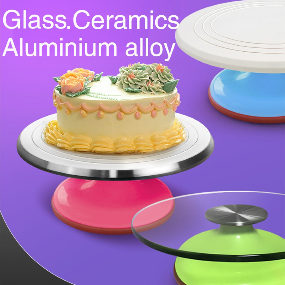 Baking Tools Aluminum Alloy Birthday Cake Turntable Plastic Ceramic Turntable Glass Turntable Flower Mounting Table 12inch