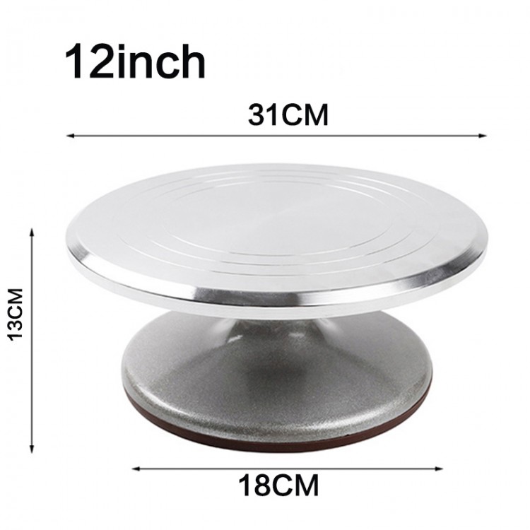 12inch Baking tools aluminum alloy birthday cake turntable plastic stainless steel glass Cake stand craft turntable platform