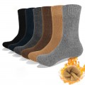 Woolen Cashmere Thermal Socks Winter Thick Thermo Socks for Men Women Solid Color Mid Calf Warm Socks Man Long Soft Hosiery Gift