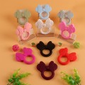 Kovict 1Pc Silicone Teethers Cartoon Mouse Head Animal Food Grade Silicone Teething Toys For Teeth Tiny Rod Baby Teether Gift