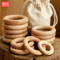 70/55/50/40mm Wood Teether Ring Smooth Surface Natural Wooden Rodent Baby Teething Ring Toy DIY Making BPA Free Baby Teether Toy