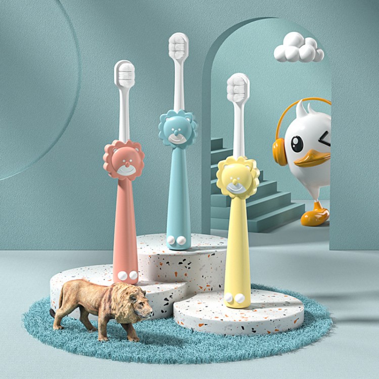 1pc Baby Cute Soft-bristled Toothbrush for Children Teeth Cartoon Lion Training Toothbrushes Baby Dental Care Tooth Brush