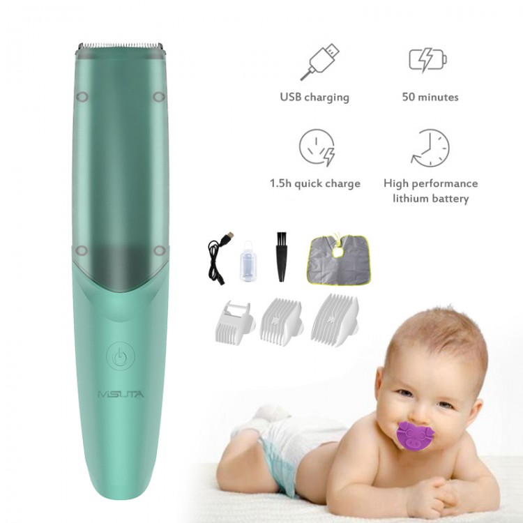 Baby Hair Trimmers Automatically Gathers Hair Suction Kid Rechargeable Electric Clippers Household Mute Baby Razor Clippers