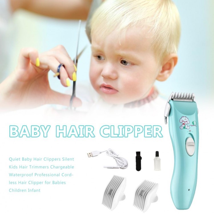 Baby Hair Clippers Silent Kids Hair Trimmers Chargeable Waterproof Professional Cordless Hair Clipper For Children