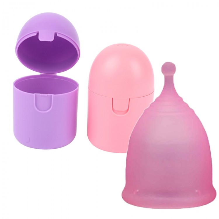 Portable trual Cup Medical Silicone Leak-proof Lady Women trual Period Cup With Storage Case Feminine Hygiene Product