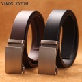 Genuine Cow Leather Automatic Belt For Men Formal Automatic Buckle Belt  Genuine Leather  business Strap