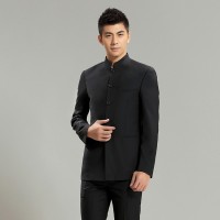  Slim Fit Stand Collar Suits Solid Fashion Chinese Tang Suits Male Stylish Casual Suits Set Tangsuit Suits Gentlemen FS-105