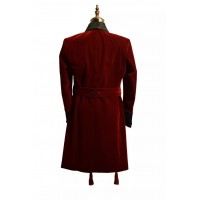 2022 Costume Homme Double Breasted Groom Tuxedos Groomsmen Dinner New Style Red Long Velvet  Suits Winter Blazer 1 Pieces