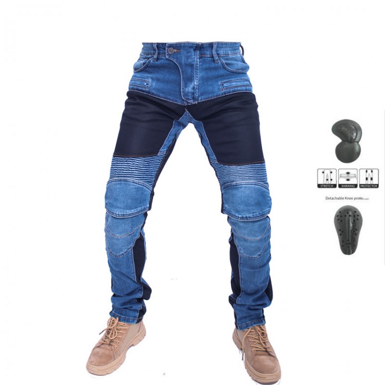 MOTORPOOL UBS06 PK719 Jeans Leisure Motorcycle Men&#39;s Off-road Outdoor Jean/cycling Summer Pants With Protect Equipment
