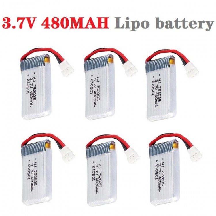 1/2/3/5pcs H31 Battery 3.7V 480mAh Rechargeable Battery for H107 H31 KY101 E33C E33 RC Drone Spare Parts