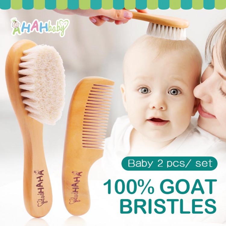 Baby Hair Brush And Comb Set for Newborn Massage Bath Shower Portable Comb For Hair Mini Baby Brush Wooden Hair Brushes for Kids