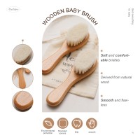 Newborn Baby Natural Wooden Boys Girls Soft Wool Hair Brush Head Comb Infant Head Massager Portable Bath Brush Comb For Kids