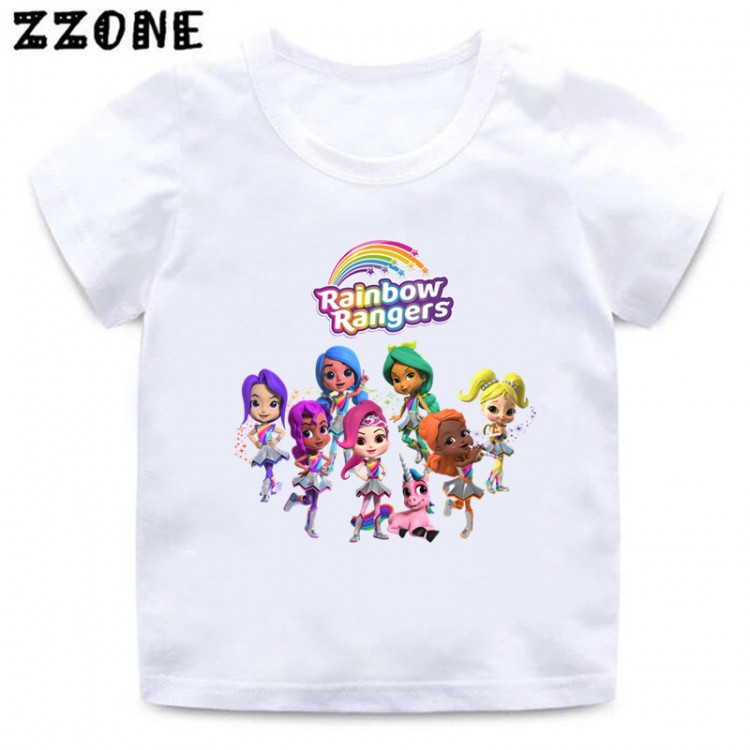 Rainbow Rangers Cartoon Hot Sale Kids T-Shirts Funny Cute Baby Girls Clothes Summer Short Sleeve Children T shirt Tops,HKP5472