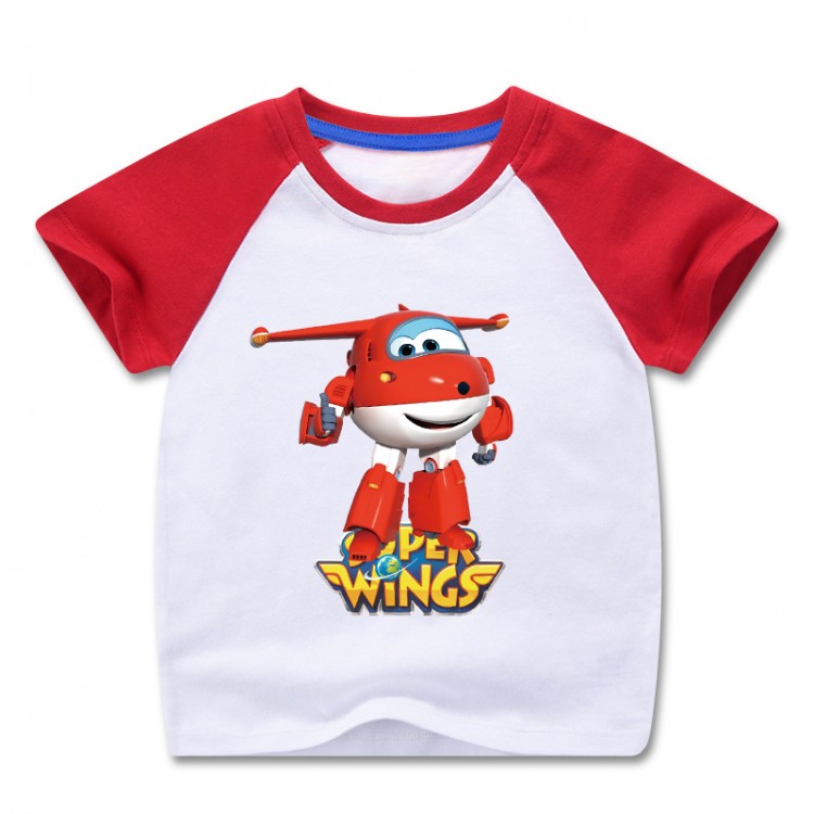 Summer Girls Tops Cotton Cartoon Super Wings Short Sleeve T-Shirt Mini Planes Clothes Baby Boys Tshirts Enfant Kids Tees 2-8T