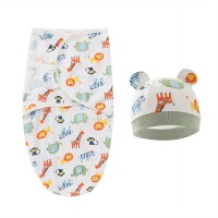 Newborn Summer Waddle Wrap Hat Baby Receiving Blanket Bedding Cartoon Cute Infant Sleeping Bag for 0-6 Months Baby Accessories
