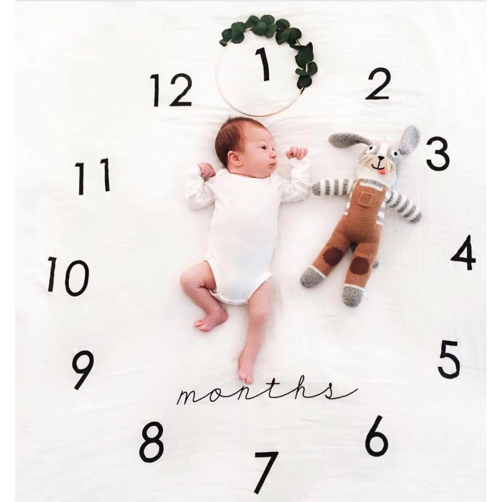 Newborn Baby Milestone Blankets Monthly Photography Blanket Infant Baby Milestone Blanket Photo Photography