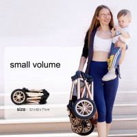 2022 New Baby Stroller 3 in 1 High Landscape Stroller Reclining Baby Carriage Foldable Stroller Baby Bassinet Puchair Newborn