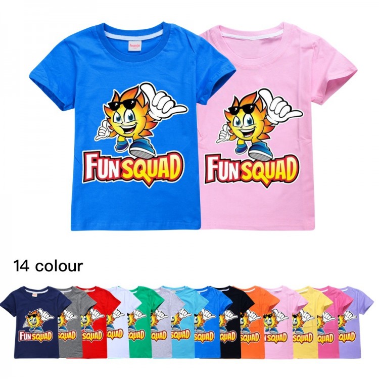 Toddler Girls Shirts Fun Squad Gaming Summer Kids T Shirt Cotton Casual Children Clothes Anime Cosplay Tee for Little Baby Boys