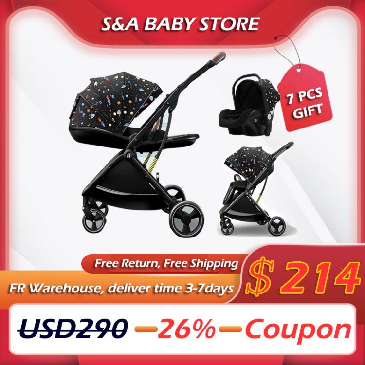 Baby Stroller Fast  and Free Shipping Stroller Accessories 2in1 Light baby walk r High-Land Scape Pram Portable Carriage on 2021