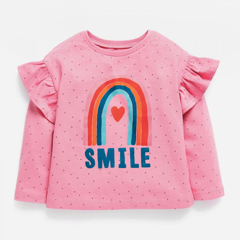 2-7 Years Children Kids Tops New Spring Baby Girls Long Sleeves Rainbow T Shirt Autumn Cotton Children Shirts Clothes