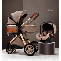 2022 New Baby Stroller 2/ 3 in 1 High Landscape Stroller Reclining Baby Carriage Foldable Stroller Baby Bassinet Puchair Newborn