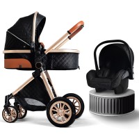 Luxury Baby Stroller 3 in 1 New Stroller Portable  Baby Carriage Foldable Stroller Baby Bassinet Free Shipping