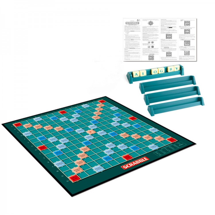 Educational Scrabble Board Game Crossword English Letters Puzzle Game Children Learning English Spelling Table Jigsaw Toy