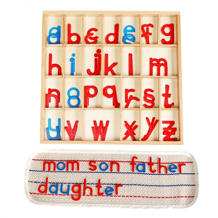 English Letters Learning Montessori Toys for Children Scrabble Wooden Alphabet Kindergarten Kids Tongue Talking Game Gifts