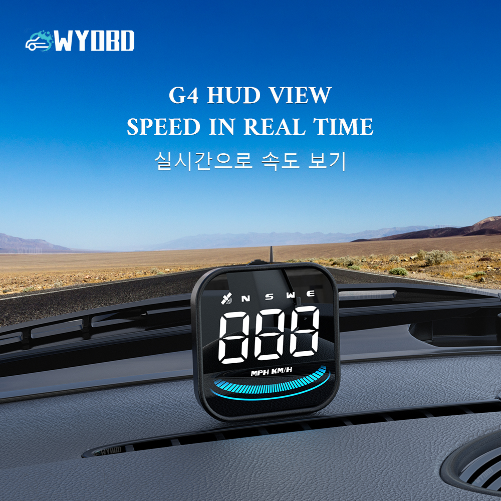 WYOBD G4 Head Up Display LED Auto  Speedometer Smart Digital Alarm Reminder GPS HUD Car  Accessories for All Cars