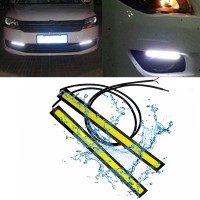 2Pcs Universal Car LED Strip Light Waterproof Daytime Running Light COB DRL Car LED Strip Auto Interior Car Styling Lamp 17cm