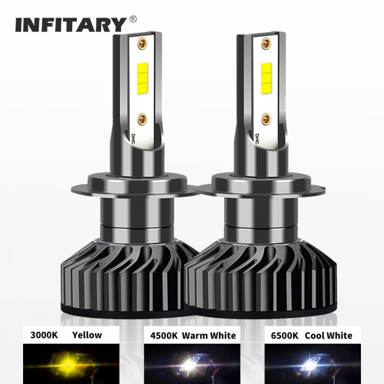 Infitary H4 H7 Fog Led Lights 20000LM CSP 1860 Chip H1 H3 H11 H13 HB3 HB4 9004 9007 6500K 4500K 3000K Auto Car Headlights Bulbs