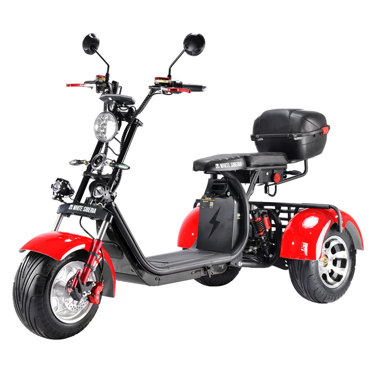Good Quality Russia Free Shipping Big Tire 3000w Electric Motorcycle 3Wheel Pro Trike Citycoco With Rear Basket Electro Tricycle