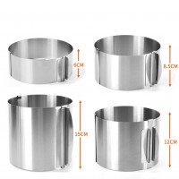 430 Stainless Steel 6-30cm Telescopic Mousse Ring Rustproof With Scale 6-15cm Heightened Baking Cake Ring For Families Baking