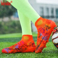 2021 Unisex New Arrive Top Quality Fg Soccer Shoes Comfortable Football Boots High Ankle Outdoor Sport Training Cleats mash up