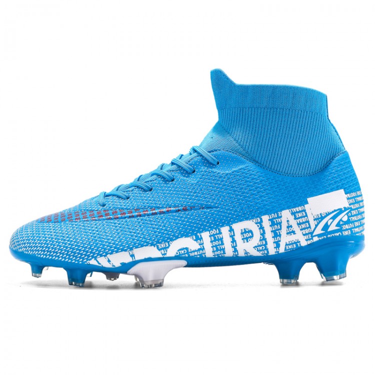 ZHENZU Outdoor Men Boys Soccer Shoes TF/FG Football Boots High Ankle Kids Cleats Training Sport Sneakers Size 35-45