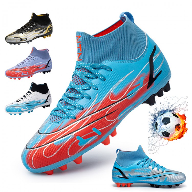 Men Soccer Shoes High Ankle Football Boots FG/TF Adult Kids Cleats Grass Training Sport Footwear Outdoor Futsal Soccer Boots