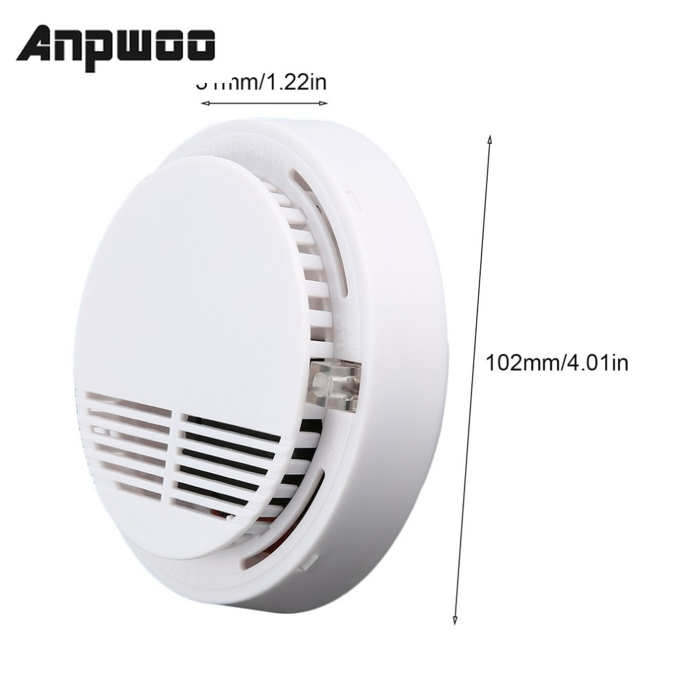 ANPWOO Smoke detector fire alarm detector Independent smoke alarm sensor for home office Security photoelectric smoke alarm