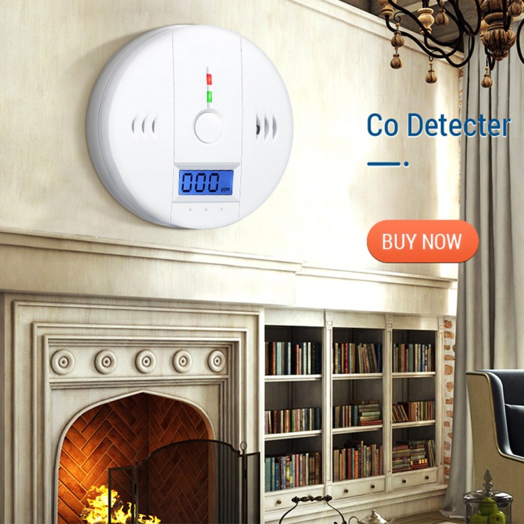 ACJ High Sensitive CO Sensor for home Wireless Carbon Monoxide Poisoning Smoke Detector Warning Alarm Detector LCD Indicator
