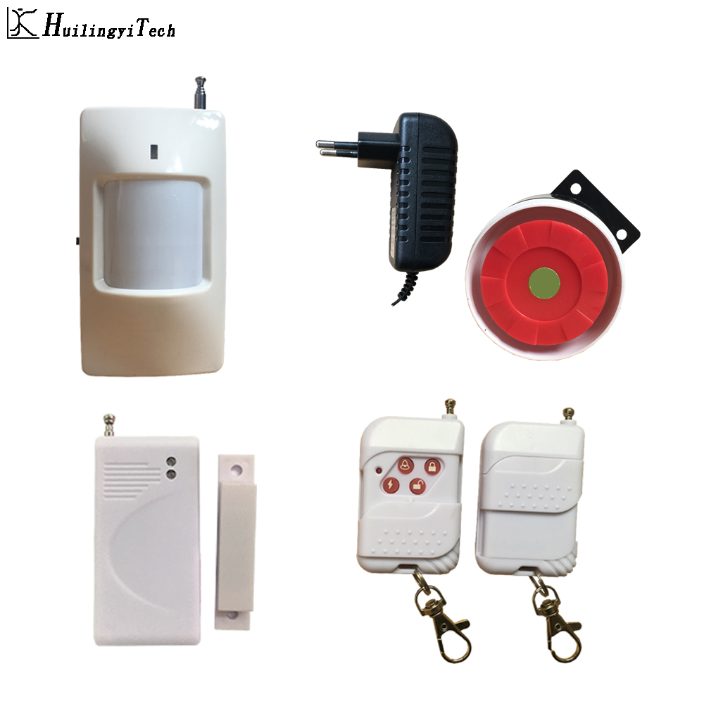 433Mhz Wireless Smoke Detect Window Door Burglar Security Alarm Magnetic Sensor Remote Control Motion Detector Wired Siren