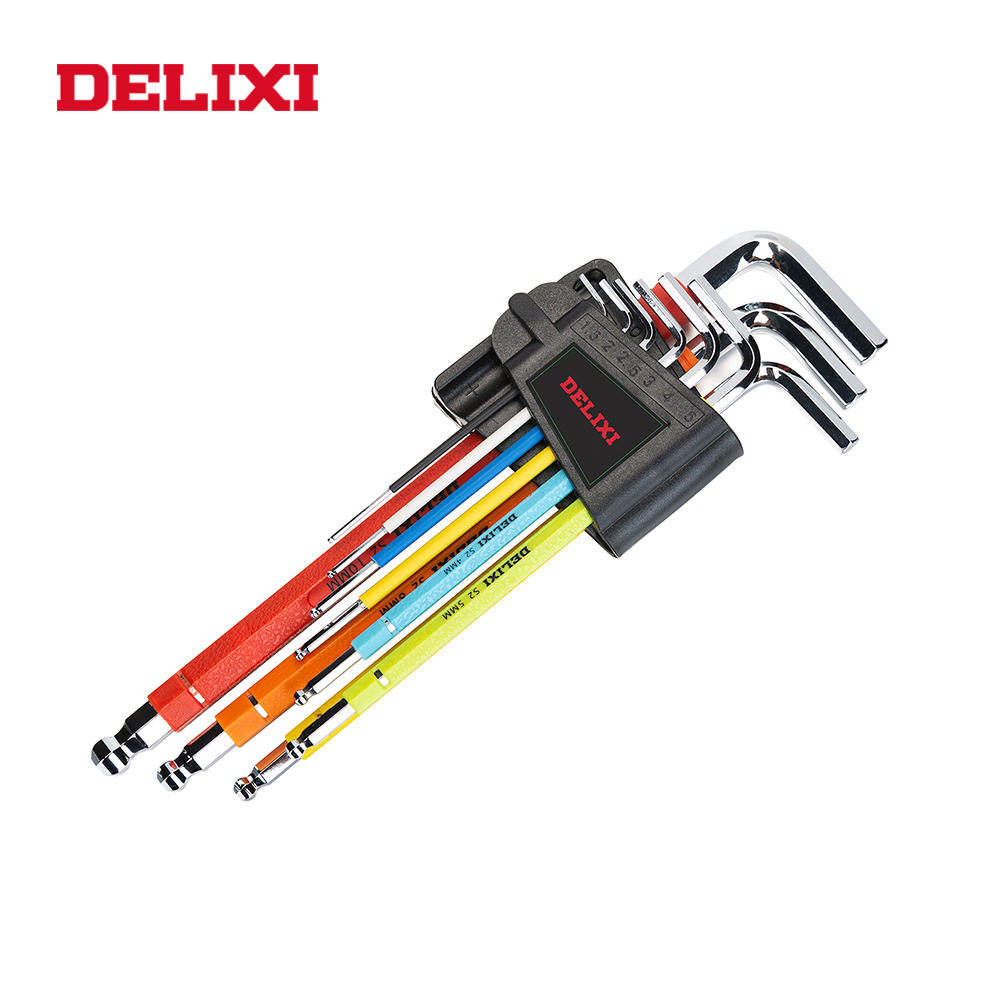 DELIXI 9Pcs Allen Key Set Allen wrench L Type Hexagon Spanner Hex key Universal Plum Screwdriver Repair Tools Hand Tool For Home